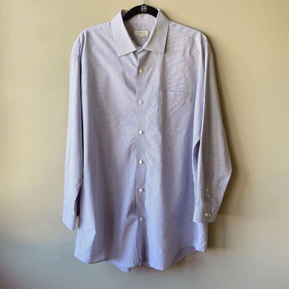 Barakett by Robert Barakett Men's Gingham Pattern Button-Down Shirt Size 32-33 - Picture 1 of 8